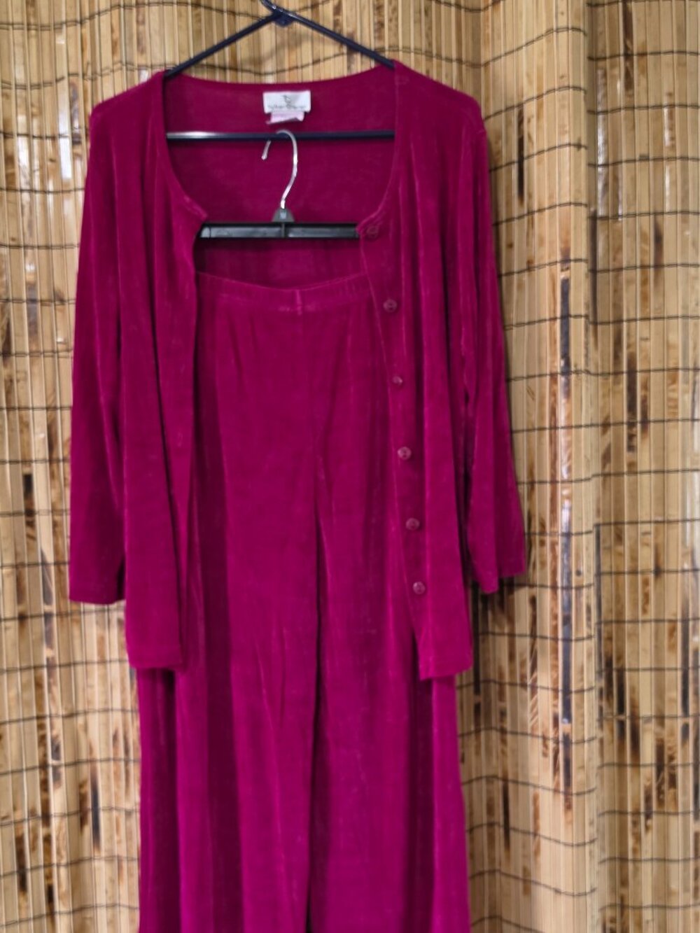 The Travel Collection 2-Piece Velvet Matching Lounge Set - Size Large